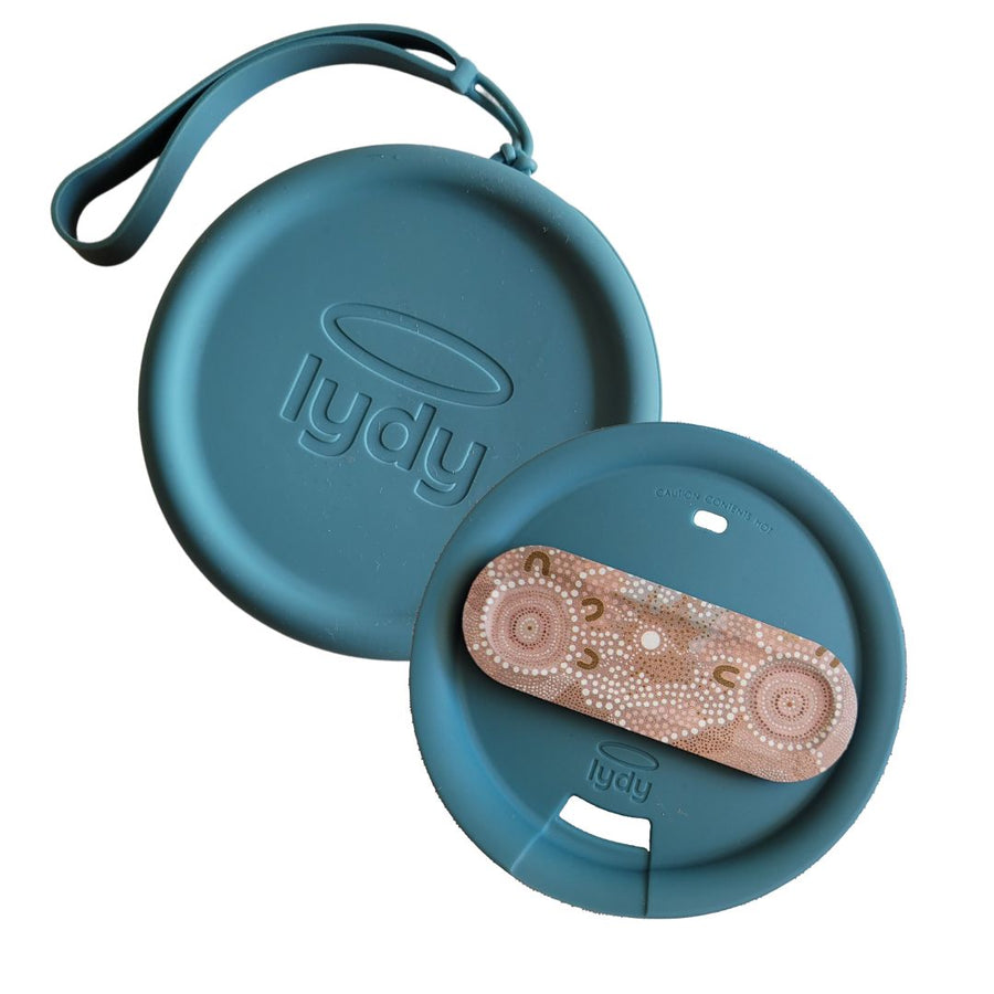 Bronte Blue Reusable Lid and Aboriginal Design